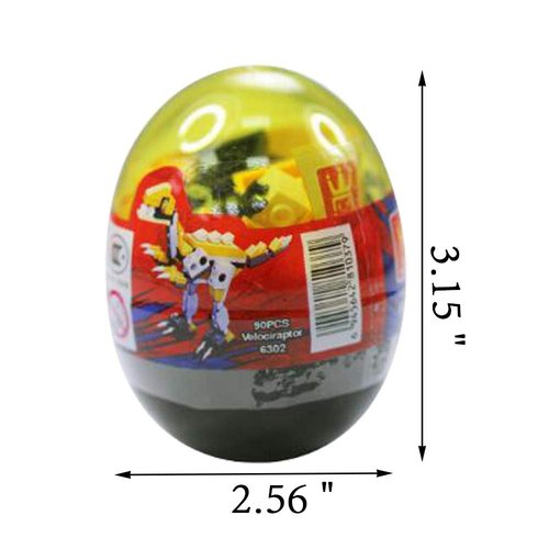 Anditoy 4 Pack Dinosaur Building Blocks Toys in Jumbo Eggs for Kids Boys Girls Easter Basket Stuffers Fillers Gifts Party Favors
