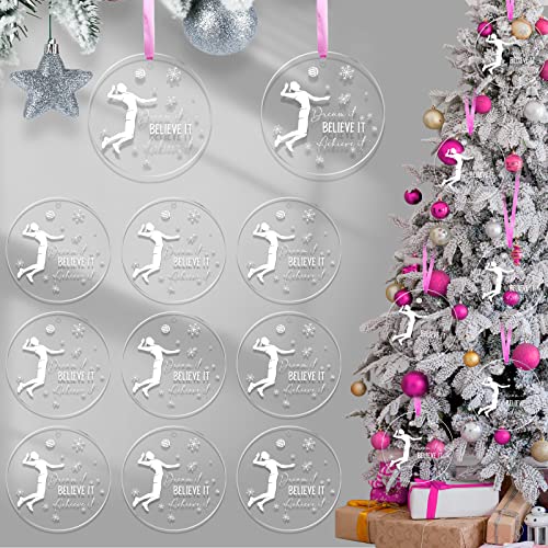 Roowest 18 Pack Volleyball Christmas Ornaments Acrylic Holiday Decorations