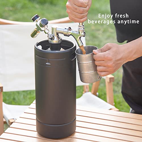 128oz Mini Keg Tap System with Stainless Steel Growler and Regulator