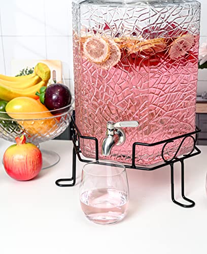Redfern 2.5 Gallon Glass Beverage Dispenser Stainless Spigot and Stand