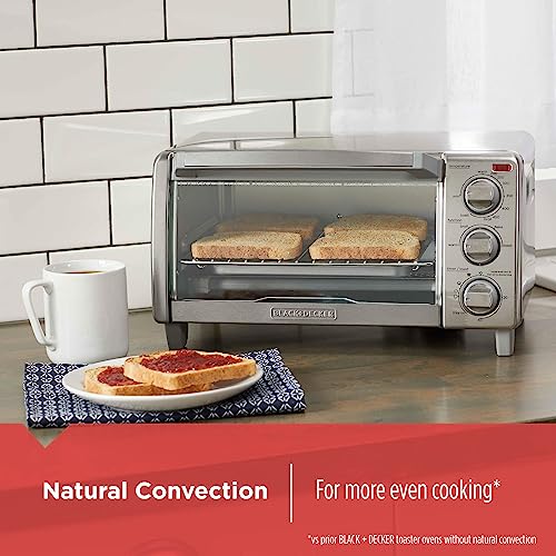 BLACK+DECKER 4-Slice Toaster Oven with Convection, Stainless Steel, TO1760SS - Kitchen Countertop Appliance