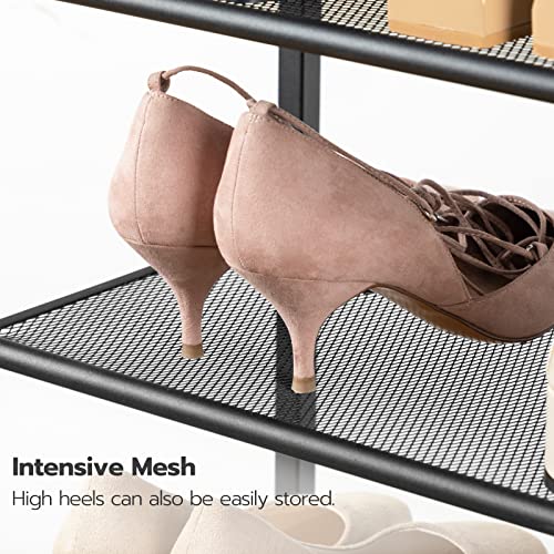 HOOBRO 6-Tier Shoe Rack with Rustic Brown & Black Finish, Large Capacity Entryway Shoe Organizer, 29.5"L x 11.2"W x 36.2"H