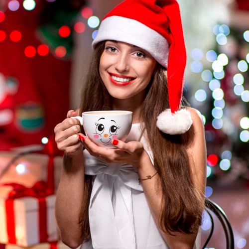 LOMIMOS Snowman Faces Stickers,42 Pcs Cute Snowman Face Decals Christmas Vinyl Glass Window Sticker Art Wall Decor for Fridge Wall Door Party Supplies Home Decoration