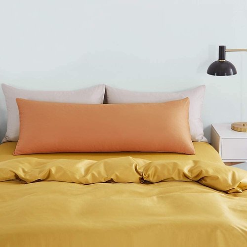 FLXXIE Body Pillow Cover - Super Soft Microfiber 20x54 Long Pillowcase | Wrinkle & Stain Resistant, Orange