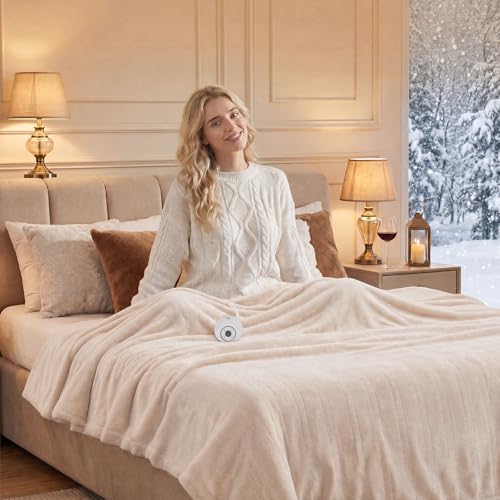 Sealy Electric Blanket Queen 84x90 Dual Control Flannel Beige