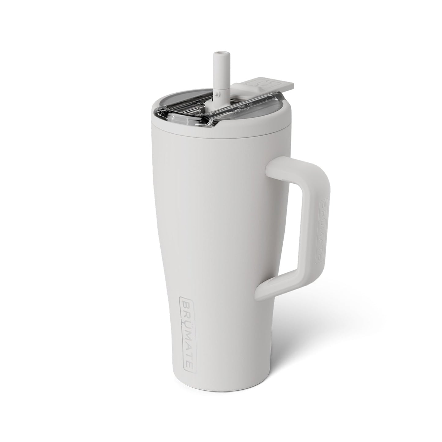 BrüMate Era Flip 40oz Tumbler with 100% Leakproof Covered Straw Lid | Hygienic Covered Straw | Insulated Stainless Steel Water Bottle with Handle | Cup Holder Friendly | BPA-Free (Dune)