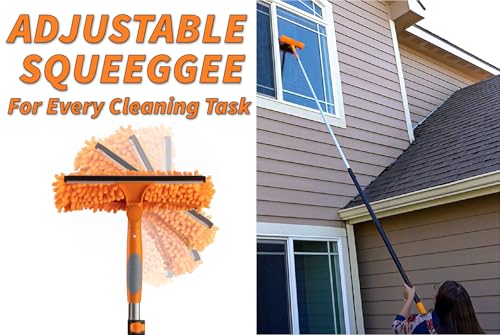 5-24 ft Window Washing Kit with Extension Pole (30+ Foot Reach)