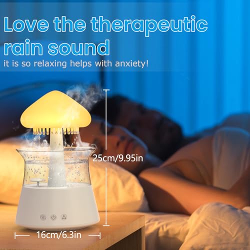 Diffuserlove Rain Water Drip Humidifier with Remote & Color Lights for Bedroom & Office