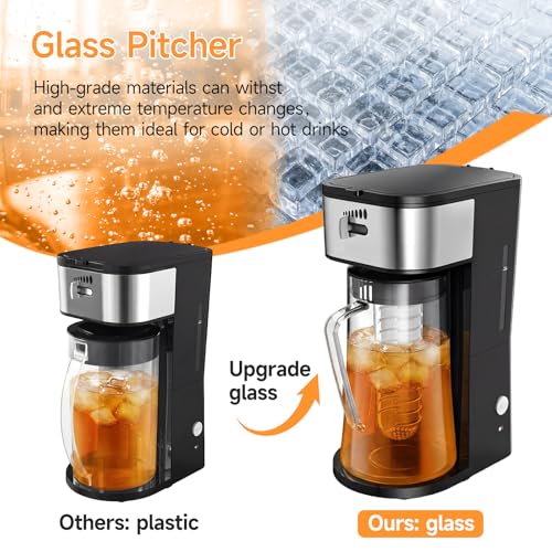 WATO FT Black Iced Coffee Tea Maker with Reusable Filter 3QT Pitcher