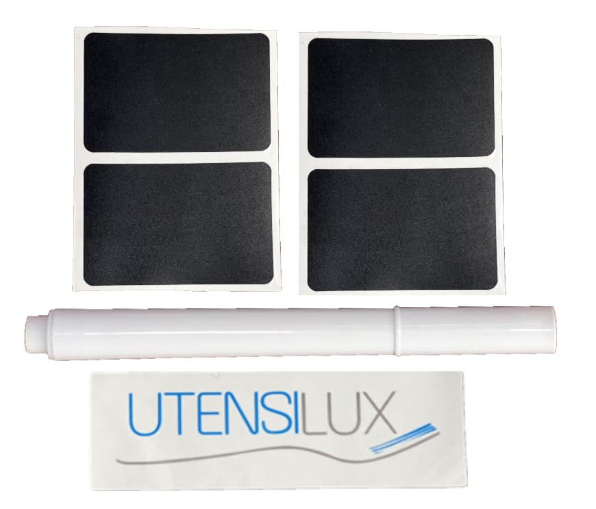 Utensilux Rubber maid Food Storage Containers Nine Cup Food Storage Containers 7 Peice Set, Easy Find Lids, 3 Containers, 3 Lids Chalk Pen And Chalk Labels