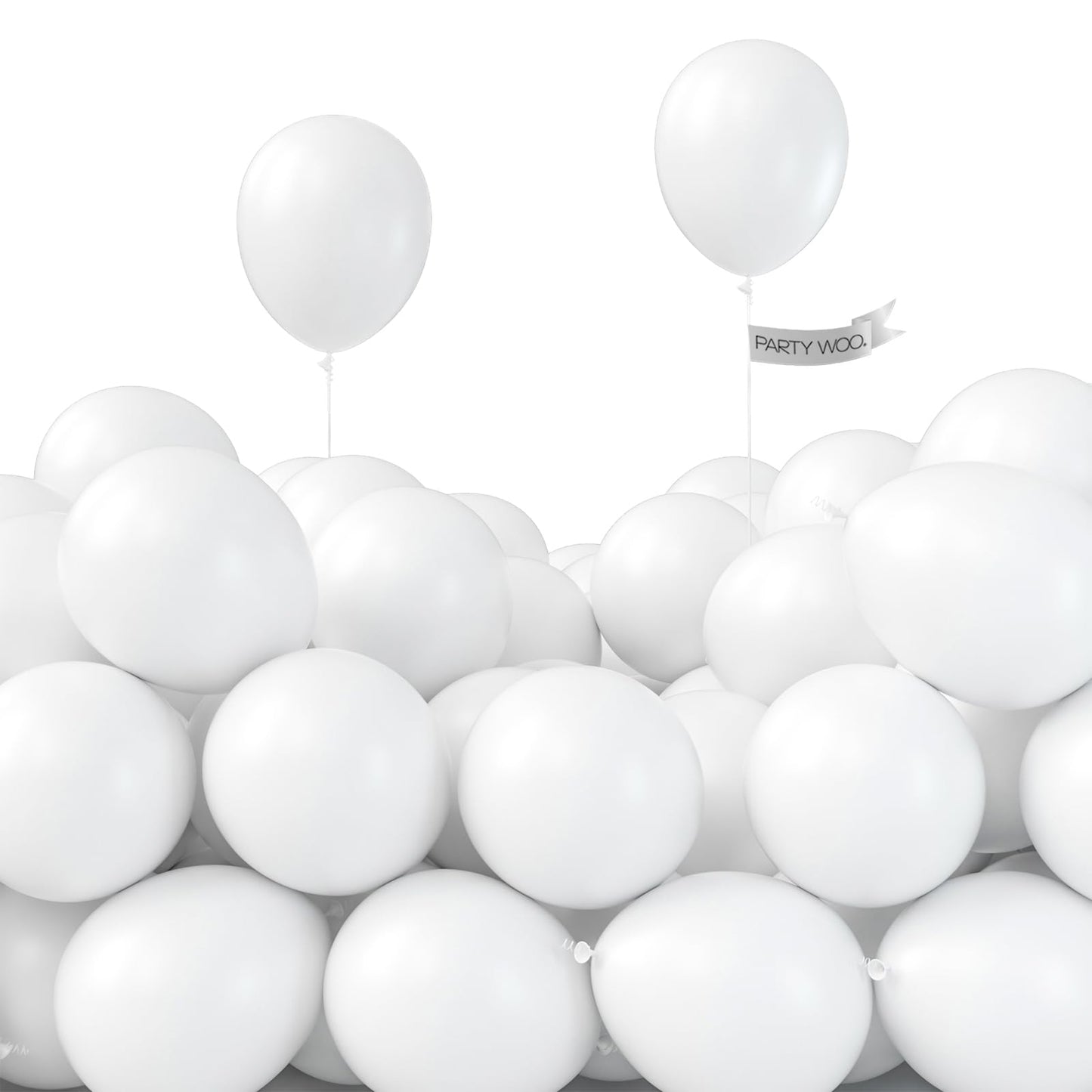 PartyWoo White Balloons 100pcs 5 Inch Matte Latex Balloons for Wedding Bridal Graduation Engagement Baby Shower Gender Reveal Easter Anniversary Birthday Tea Party Decorations White-Y13