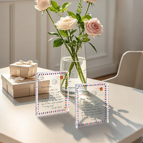 Poitvd Acr-sister Sister Gifts Acrylic Block Engraved Keepsake from Sister, Mother's Day & Christmas Gift (3.9 x 3.2 inches)