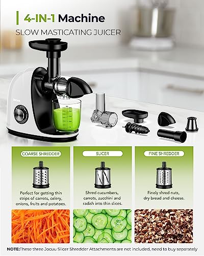 Jocuu Cold Press Slow Masticating Juicer with 2-Speed & Reverse Function