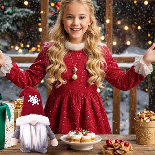 Christmas Gnome Decorations Plush - Handmade Scandinavian Tomte for Xmas Home, Tiered Tray & Kitchen Decor for Women, Thanksgiving Christmas Party