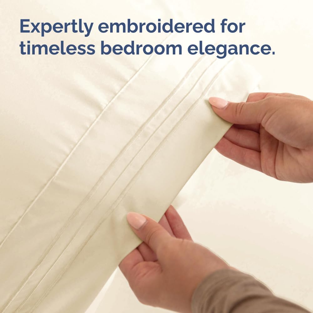 King Standard Pillow Cases - Soft Hotel Quality Covers for Comfy Bedding | Set of 4 Off White