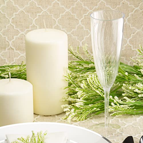 Champagne Flutes - 96 Count Premium 6 oz Clear Hard Plastic Disposable Glasses