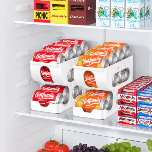 4 Pack Soda Can Organizer for Pantry & Fridge - Holds 48 Cans, FIFO Design