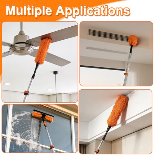 TONYINGO 5-20FT Telescoping Duster Kit with Extension Pole & Multi-Head Cleaning Tools