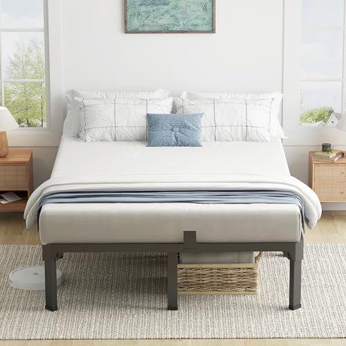 Superay 14 Inch Full Metal Bed Frame with 4 pcs Mattress Stopper