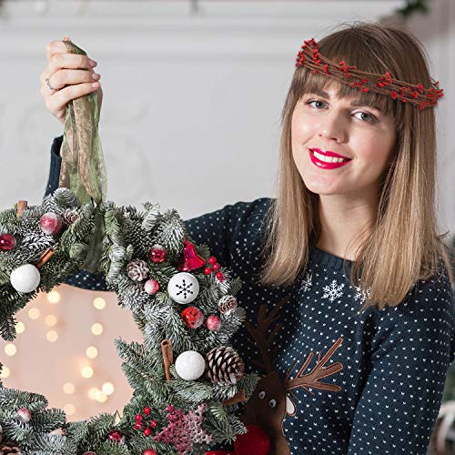 WILLBOND 64 Feet Red Pip Berry Garland for Christmas & Holiday Decor - 30 Packs