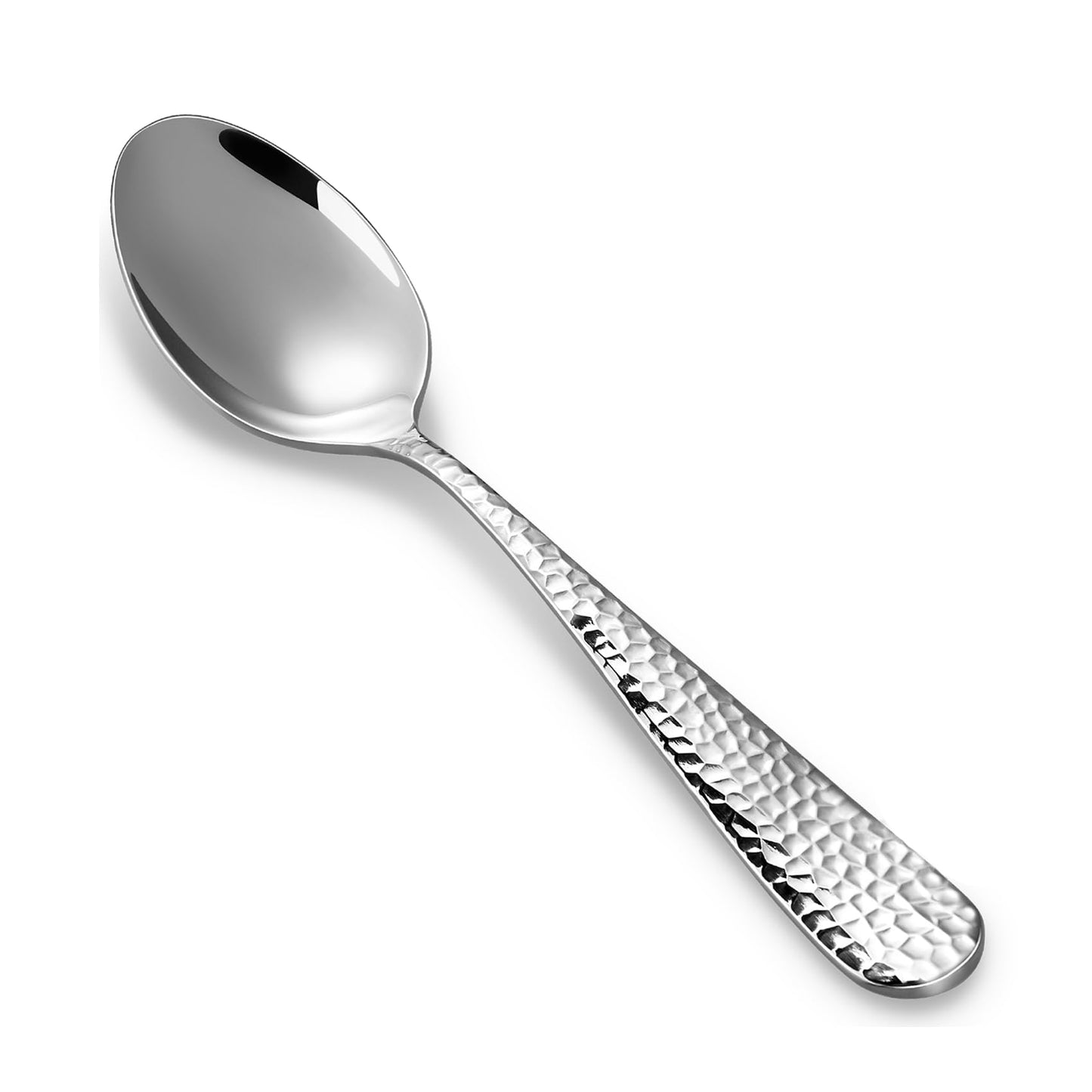 KEAWELL Premium 4-Piece Louise Hammered Spoons Set, 18/10 Stainless Steel, Set of 4, Fine Spoon Set with Round Edge, Dishwasher Safe (6.4" Teaspoons)