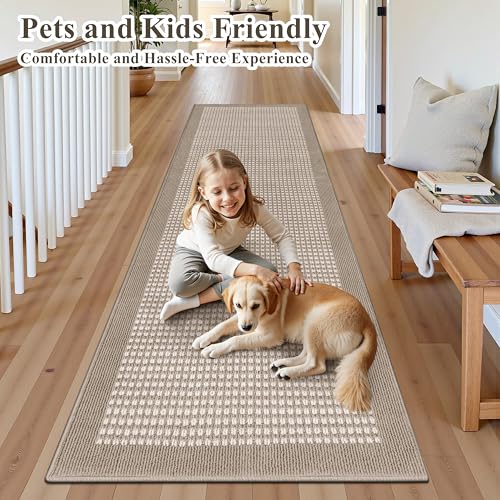 Beige 3'x14' Heavy-Duty Non-Slip Entryway Runner Rug - Low Profile Floor Mat