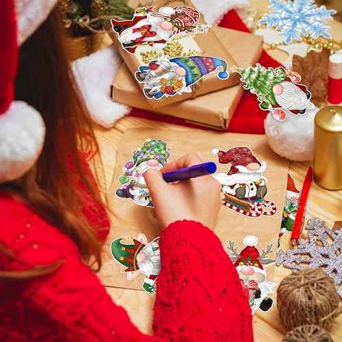 48 Pcs Christmas Gnome Cutouts Christmas Bulletin Board Decorations Classroom Winter Holiday Cut-Outs Decor Home School Bulletin Board Stickers for Wall Window