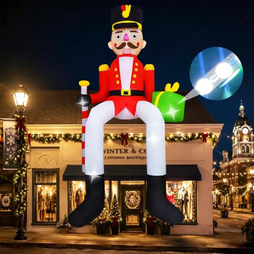 10 FT Outdoor Christmas Inflatable Nutcracker Decoration with LED Lights