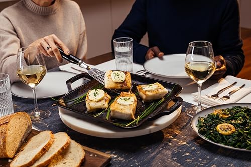 Lodge Chef Collection 11-Inch Pre-Seasoned Cast Iron Square Grill Pan