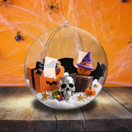 Haawooky 7.8 Inch Extra Large Clear Fillable Christmas Ornaments - 2 Pack