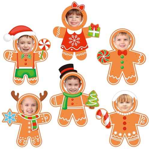 36 Pcs Christmas Gingerbread Cutouts for Xmas Bulletin Board Decoration with Photo Space for DIY Photo Craft Christmas Classroom Party Wall D?cor