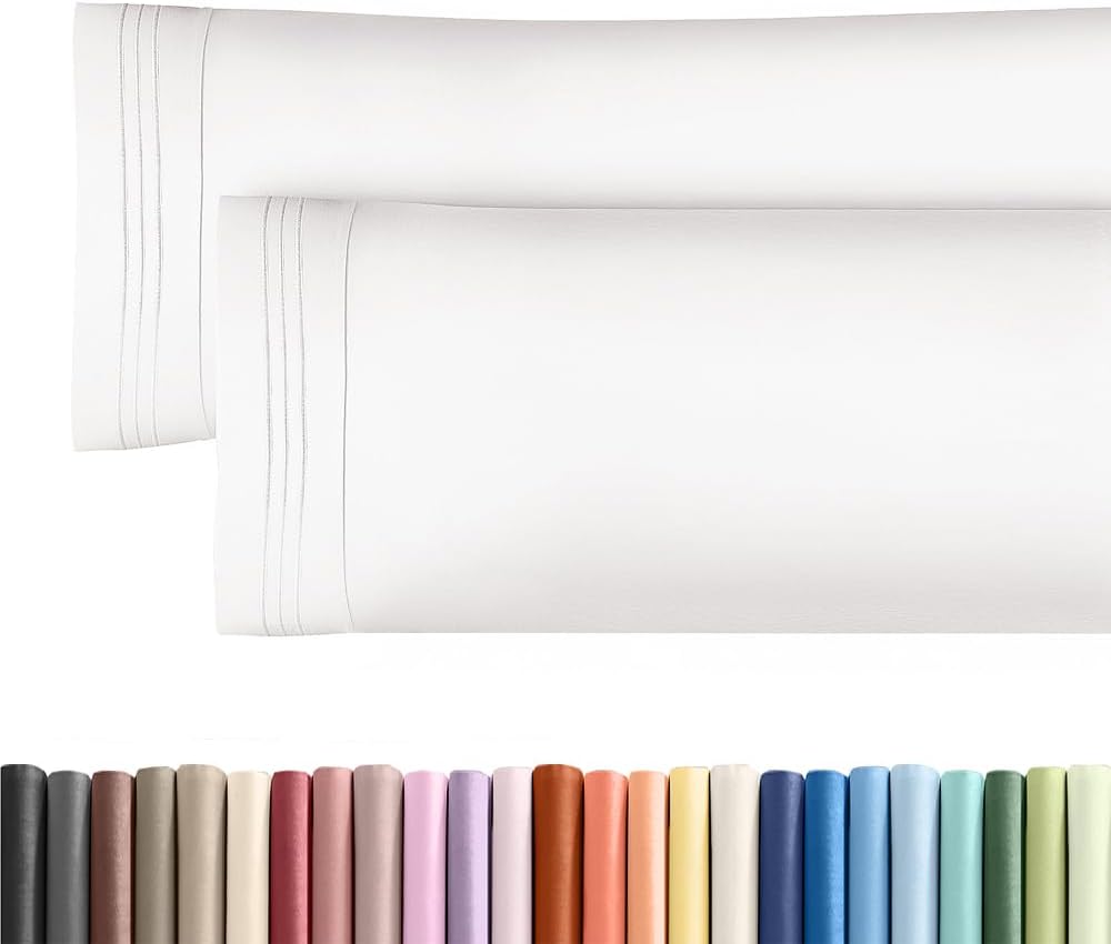 Skiennix Body Pillowcases Set of 2 | Soft & Breathable 20x54 Long Pillow Covers - Antique White