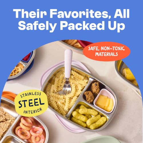 Sage Lalo Bento Box for Kids - Non-Toxic Stainless Steel & Silicone, Dishwasher Safe