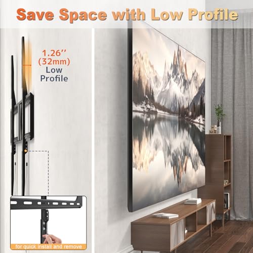 Wall Mount for 37-140 Inch TVs Up to 275 lbs - Low Profile Fixed TV Wall Bracket - Variation of Max 140"