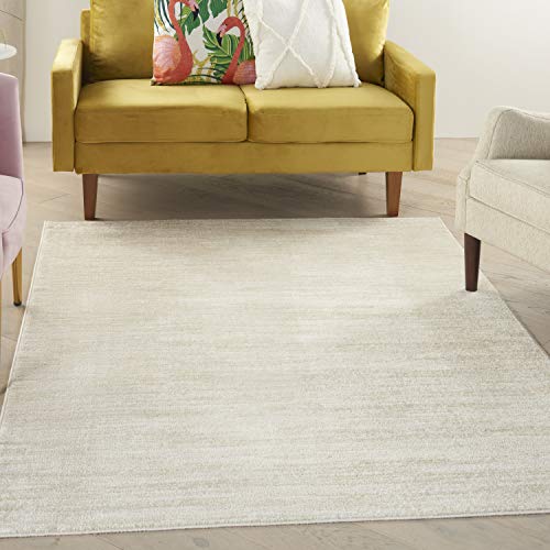 Outdoor Area Rug 5x7 Ivory Beige Low Pile Indoor Outdoor Rug