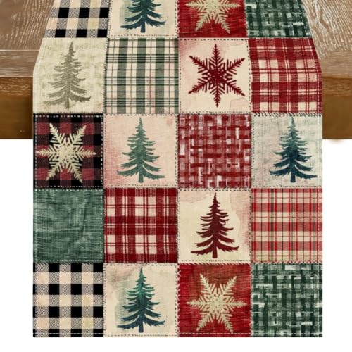 RABUSOFA Christmas Table Runner 13 x 90 Inch, Red – 100% Polyester
