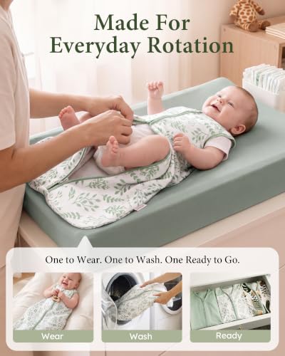Yoofoss Baby Sleep Sack 24-36 Months - Organic Cotton, 0.5 TOG, Banana & Green, XX-Large