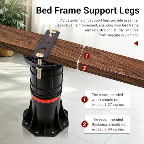 LOSCHEN Adjustable Bed Support Legs 8.4-13.5 Inch, Heavy Duty Reinforcement Feet (8pcs)