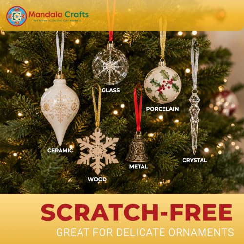 Red Christmas Ribbon Ornament Hangers Loops, 100 pcs - Handmade & Reusable