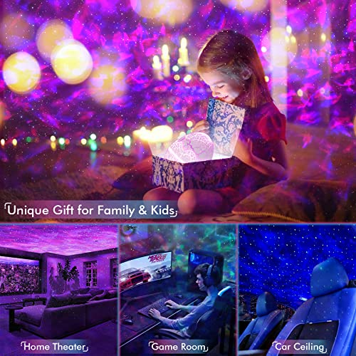 Rossetta Galaxy Star Night Light Projector - White Nebula Lights for Kid's Room