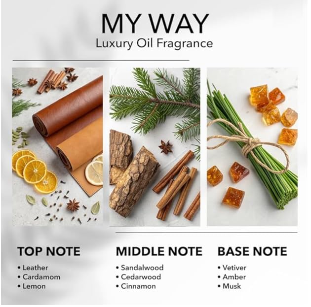 My Way Fragrance Diffuser Oil with Leather, Sandalwood & Oud Wood