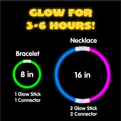 JOYIN 100 Pcs Glow Sticks - Neon Glow in the Dark Party Supplies for Birthdays & Events | Light Up Necklaces & Bracelets