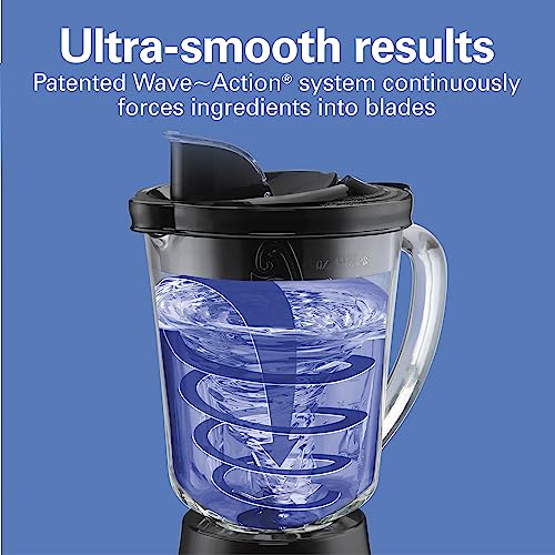 Hamilton Beach Quiet Blender 40 oz Glass Jar for Smoothies & Frozen Drinks