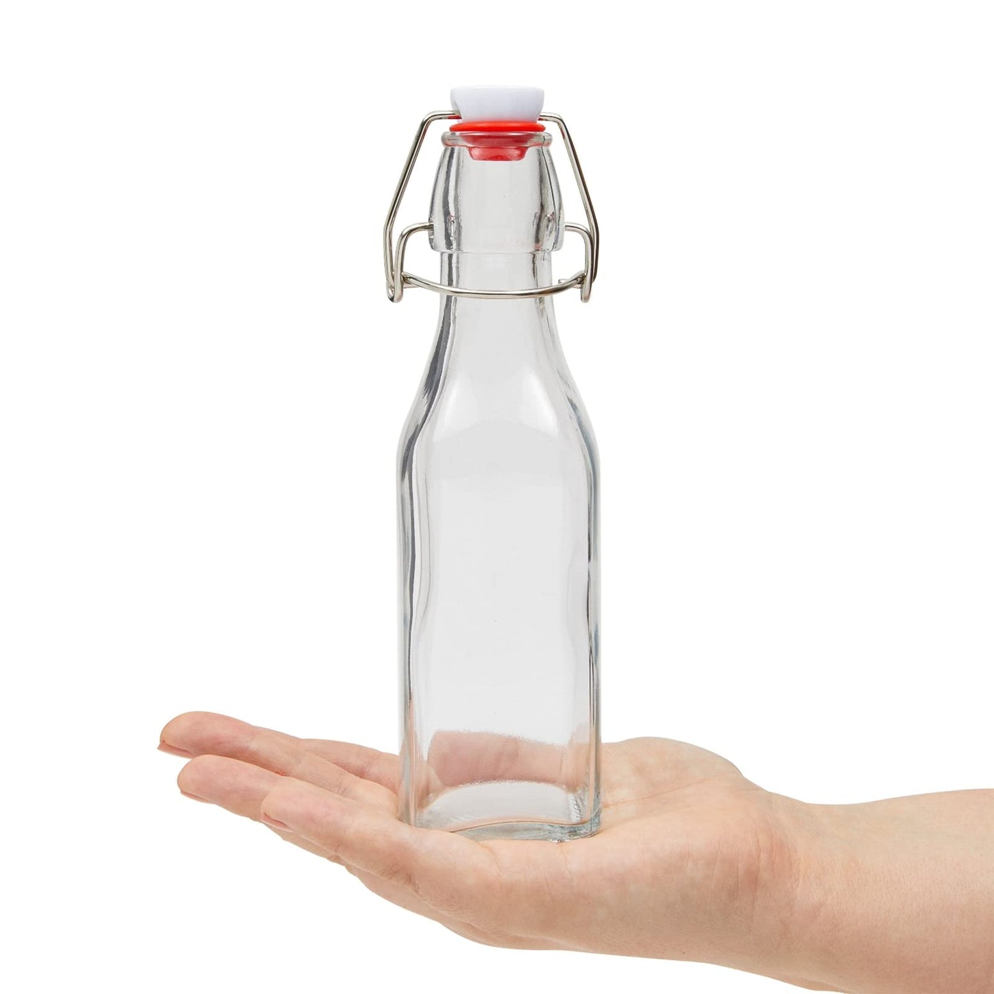 Juvale 6 Pack 8 oz Swing Top Glass Bottles with Stoppers, Cleaning Brush - Hot Sauce Bottles for Vanilla Extract, Infused Oil, Syrup, Homemade Kombucha