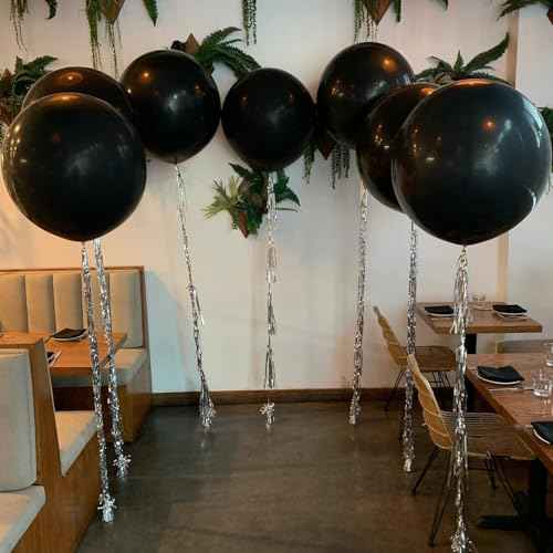 36 Inch Black Balloons - 9Pcs Giant Black Balloons Jumbo Large Thick Big Latex Balloons for Birthday Baby Shower Wedding Anniversary Graduation Photo Shoot Christmas New Year Party Decorations