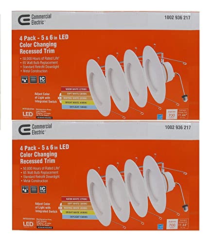 LED Recessed Downlight 5/6 Inch Color Changing Dimmable Ceiling Light - Energy Star
