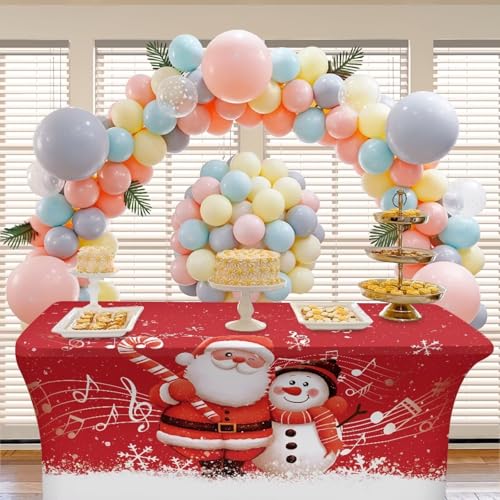 Cute Santa Claus Snowman 6FT Tablecloth for 6ft Rectangular Tables – Uorisanigo