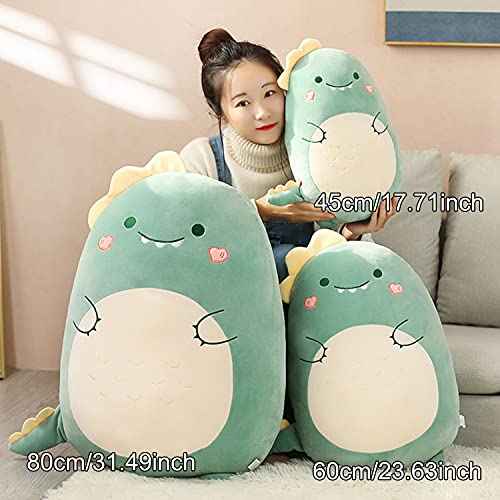 Dinosaur Plush Hugging Pillow Cute Stuffed Animal Plush Toy Soft Cartoon Plushie Sleeping Pillow for Kids(Dinosaur, 45cm/17.71in)
