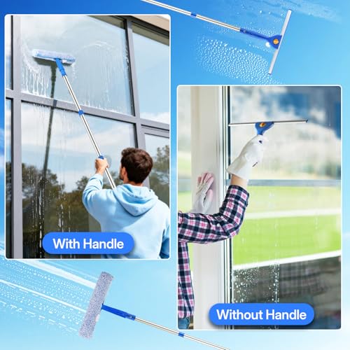 Professional Window Cleaning Kit with Squeegee, Scrubber, Bucket & Poles