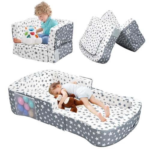 Portable Toddler Travel Bed & Chair 2-in-1 with Waterproof Oxford Cover